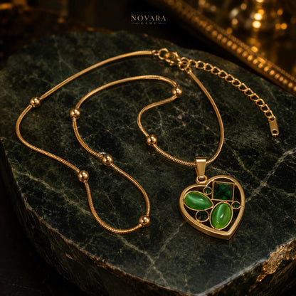 Emerald Enchant Heart Necklace