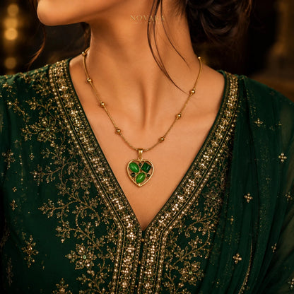 Emerald Enchant Heart Necklace