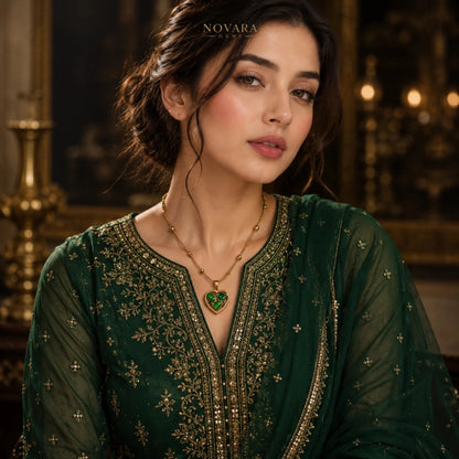 Emerald Enchant Heart Necklace