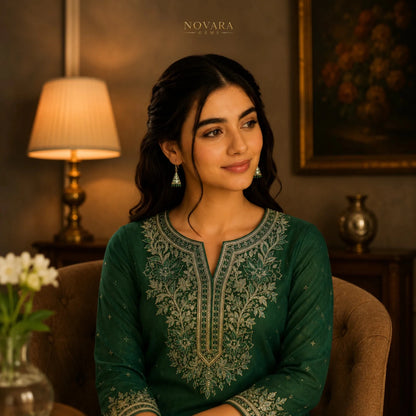 Emerald Noor Jhumka Earrings
