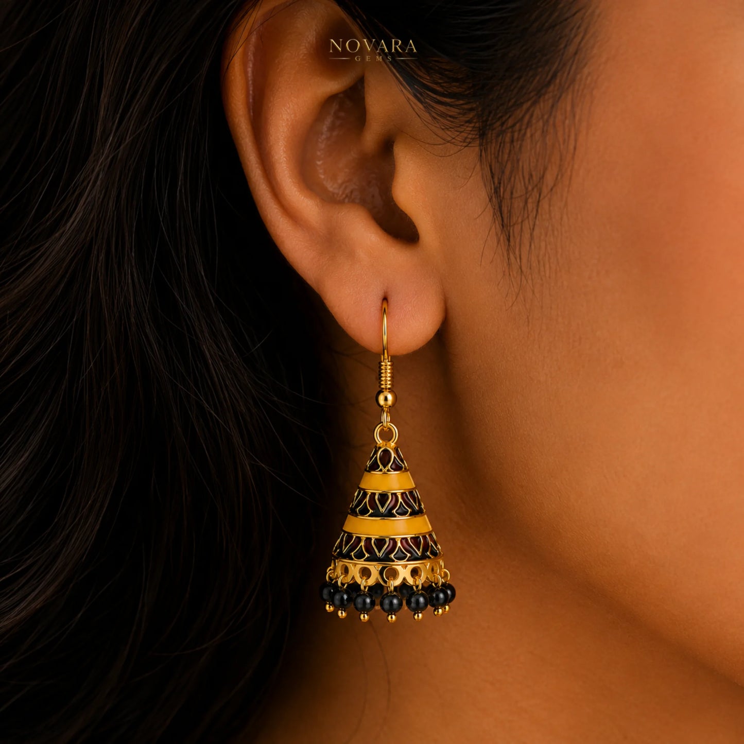Emerald Noor Jhumka Earrings