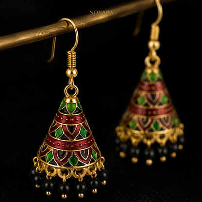 Emerald Noor Jhumka Earrings