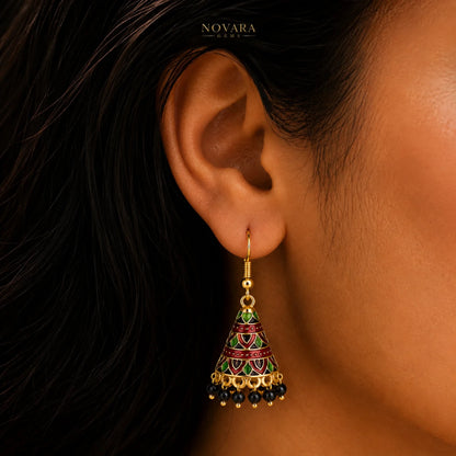 Emerald Noor Jhumka Earrings