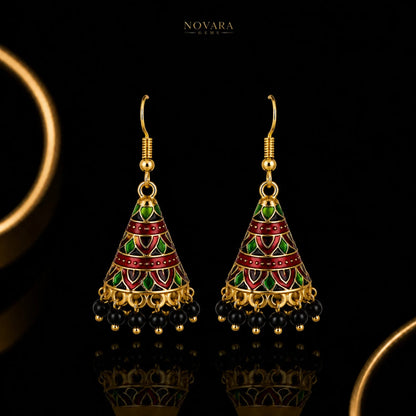 Emerald Noor Jhumka Earrings