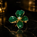 Émeraude Royale Flower Ring
