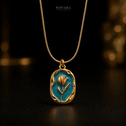 Golden Bloom Pendant Necklace