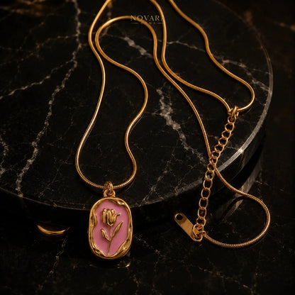 Golden Bloom Pendant Necklace