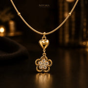 Golden Blossom Heart Necklace