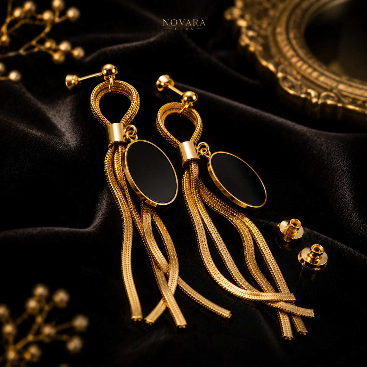 Imperia Noir Tassel Earrings