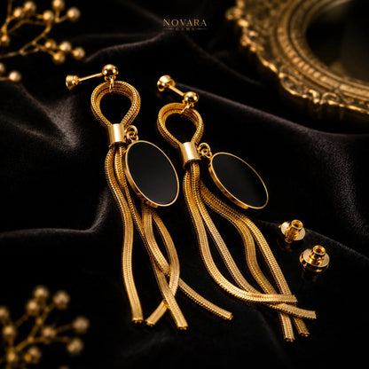 Imperia Noir Tassel Earrings