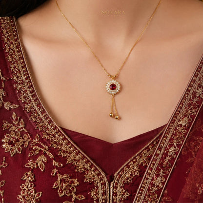 Imperial Ruby Tassel Necklace
