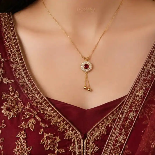 Imperial Ruby Tassel Necklace