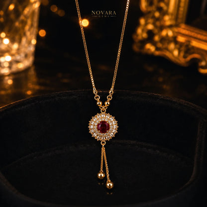Imperial Ruby Tassel Necklace