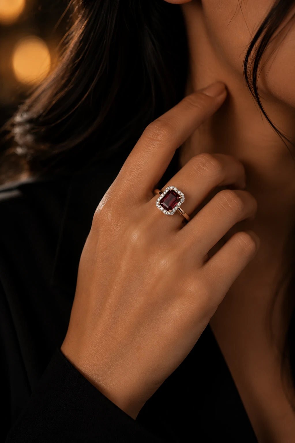 Ruby Royale Halo Ring