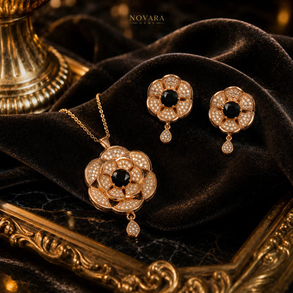 Midnight Blossom Jewelry Set