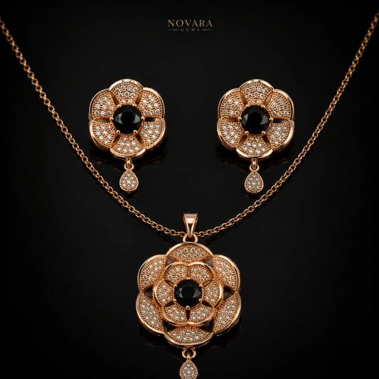 Midnight Blossom Jewelry Set