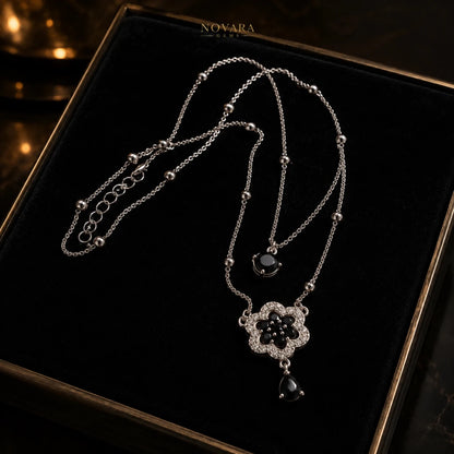 Midnight Blossom Layered Necklace