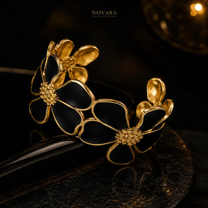 Midnight Blossom Luxe Cuff Bracelet