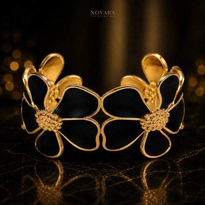 Midnight Blossom Luxe Cuff Bracelet