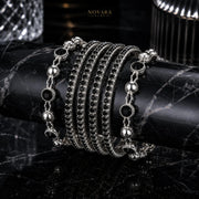 Midnight Eclipse Crystal Bangle Set