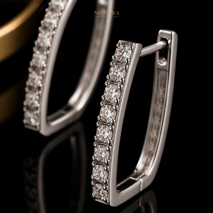 Noir Elegance Zircon Hoop Earrings
