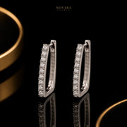 Noir Elegance Zircon Hoop Earrings