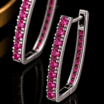 Noir Elegance Zircon Hoop Earrings