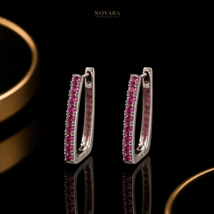 Noir Elegance Zircon Hoop Earrings