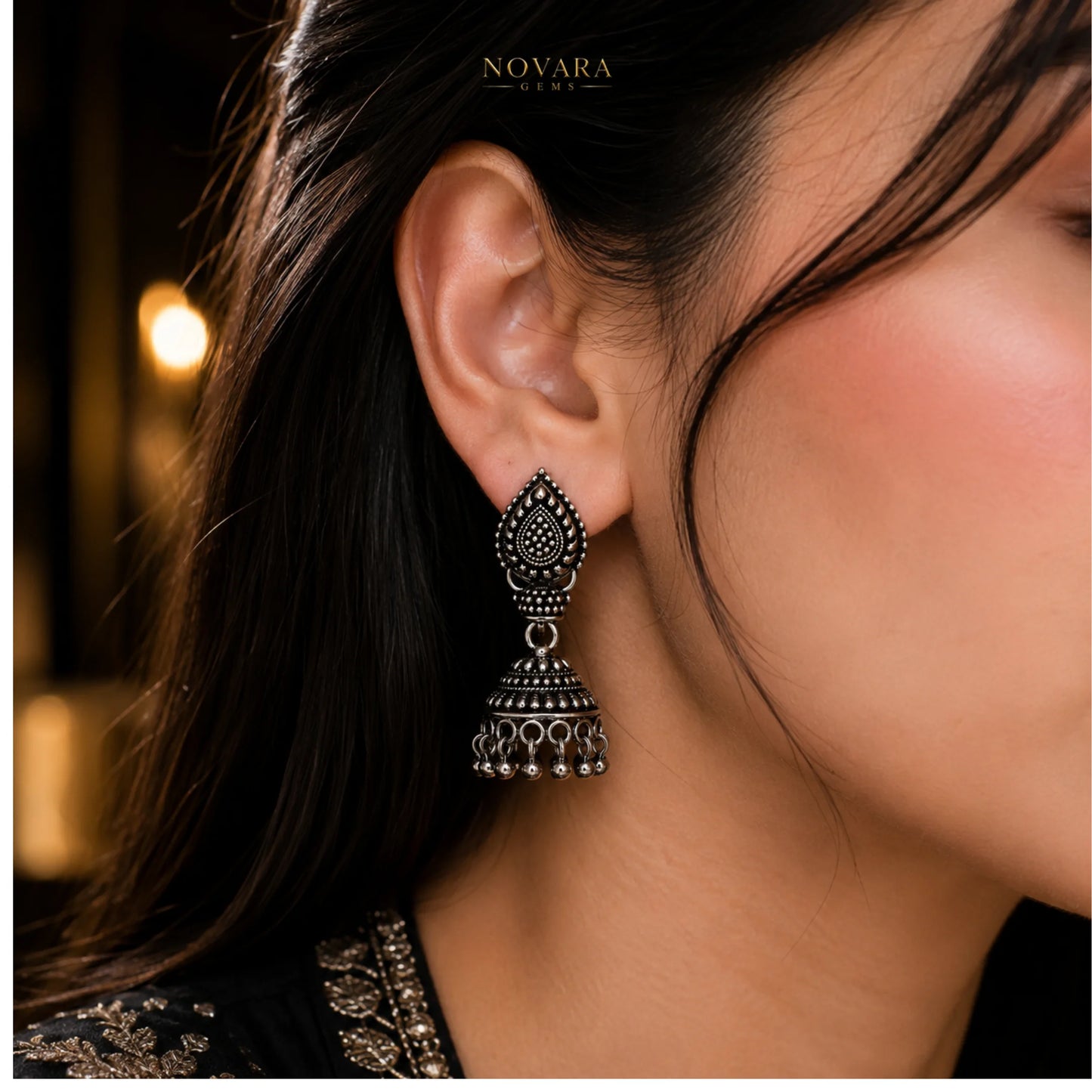 Noir Heritage Jhumka Earrings