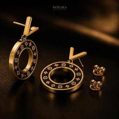 Noir Monogram Luxe Earrings