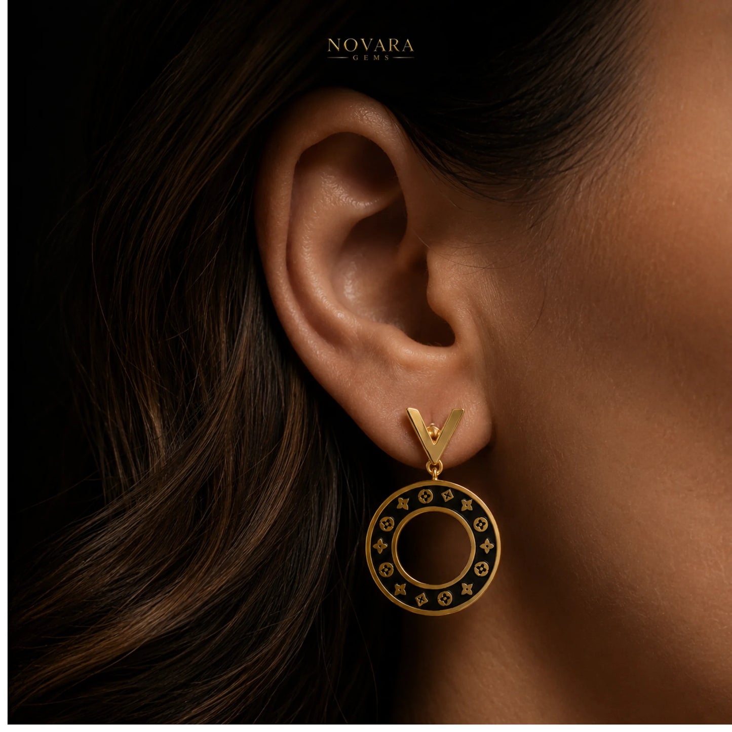 Noir Monogram Luxe Earrings
