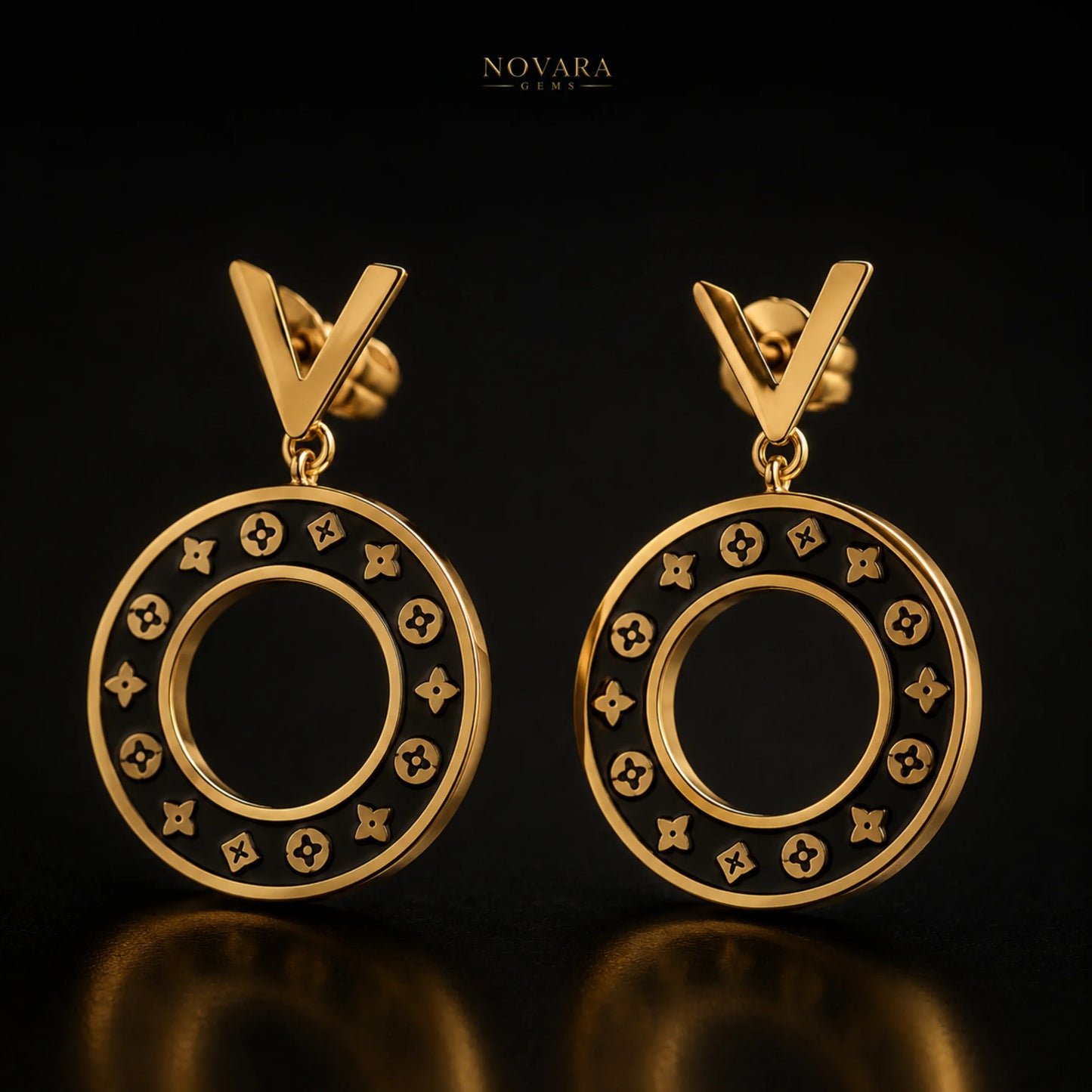 Noir Monogram Luxe Earrings