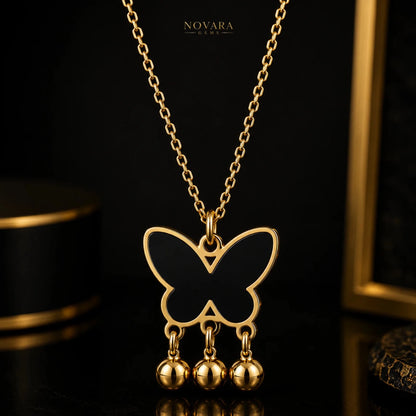 Noir Papillon Necklace