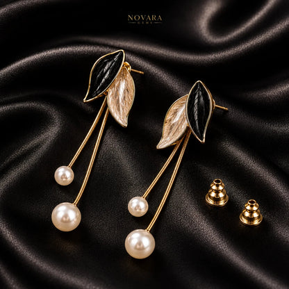 Noir Pearl Cascade Earrings