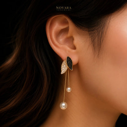 Noir Pearl Cascade Earrings