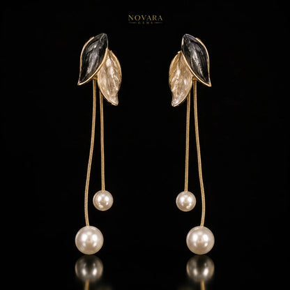 Noir Pearl Cascade Earrings
