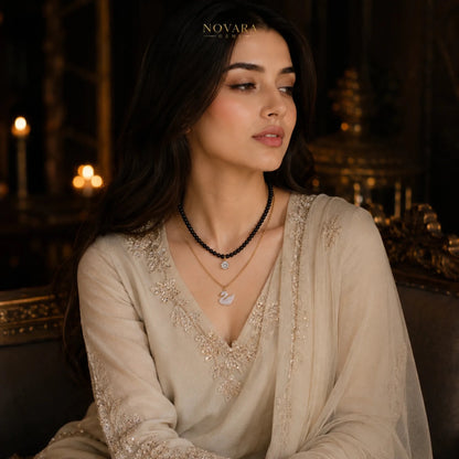 Noir Swan Layered Necklace