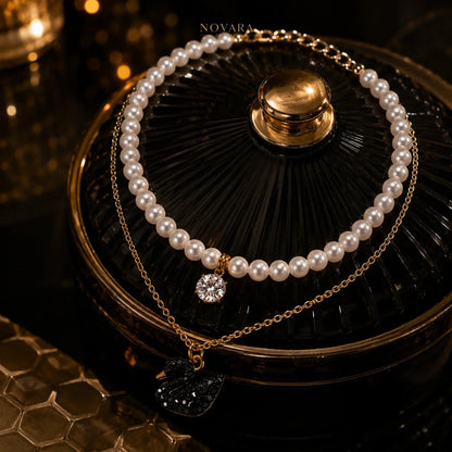 Noir Swan Layered Necklace