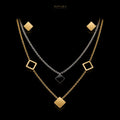 Nova Square Dual-Tone Geometric Jewelry Set