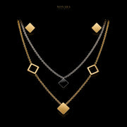 Nova Square Dual-Tone Geometric Jewelry Set