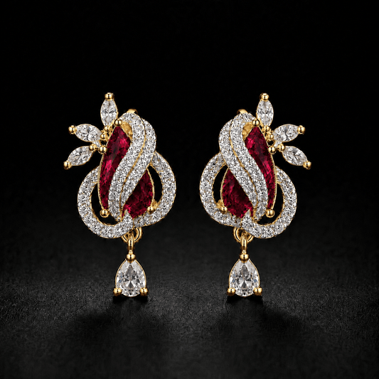 Aurelia Ruby Teardrop Earrings