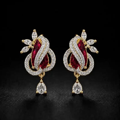 Aurelia Ruby Teardrop Earrings