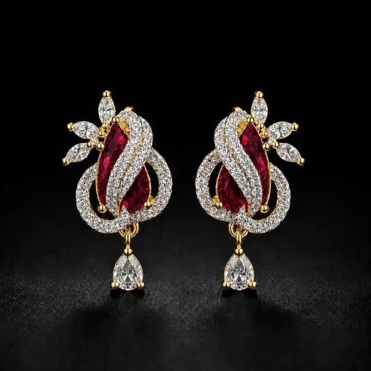 Aurelia Ruby Teardrop Earrings