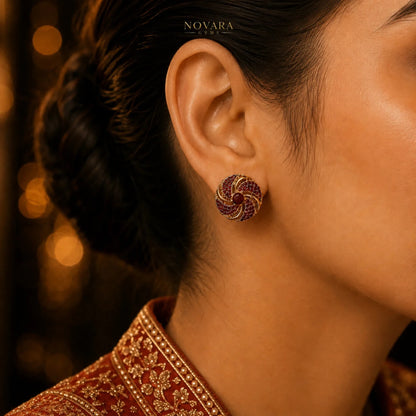 Aurelia Vortice Crystal Stud Earrings