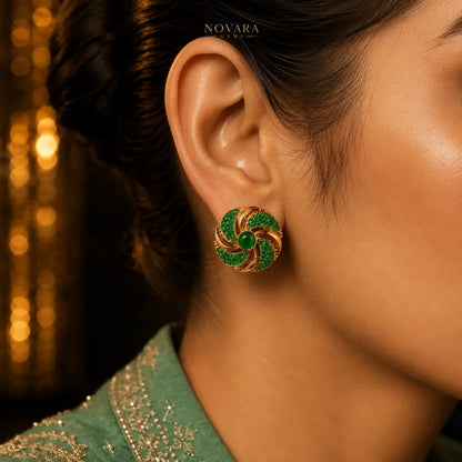 Aurelia Vortice Crystal Stud Earrings