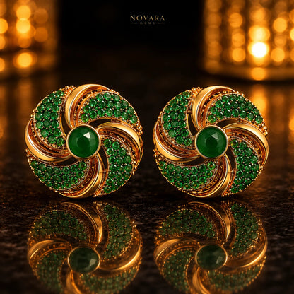 Aurelia Vortice Crystal Stud Earrings