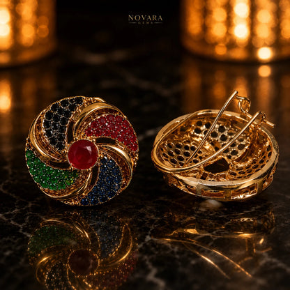 Aurelia Vortice Crystal Stud Earrings