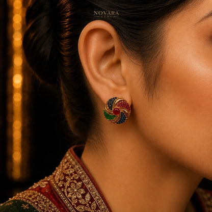Aurelia Vortice Crystal Stud Earrings