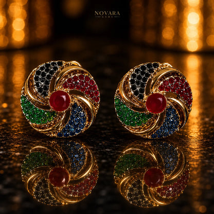 Aurelia Vortice Crystal Stud Earrings