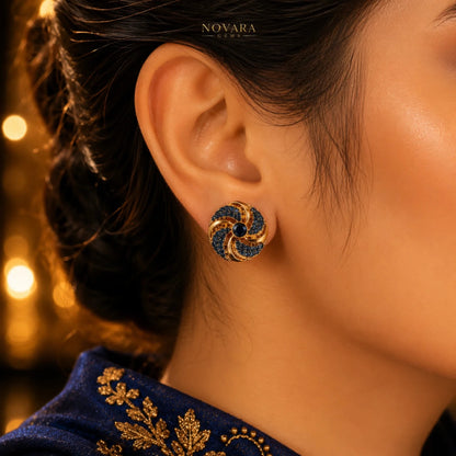 Aurelia Vortice Crystal Stud Earrings